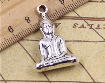 5pcs Meditate buddha charms pendant 35x23mm antique silver/antique bronze ornament accessories jewelry making DIY craft base material