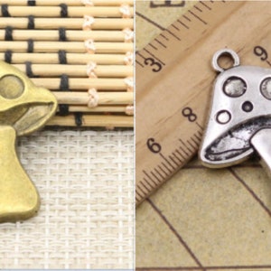 10pcs Mushroom charms pendant 40x29mm Antique bronze/Antique silver ornament accessories jewelry making DIY handmade craft base material
