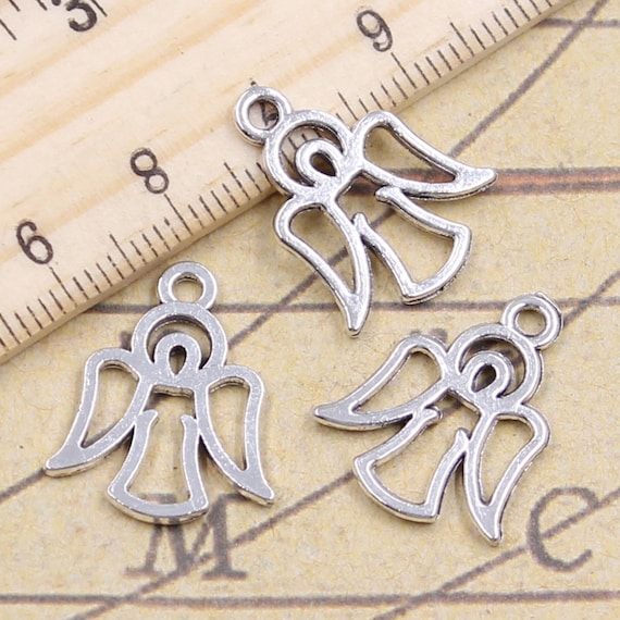 50pcs Angel charms pendant 20x12mm antique silver ornament accessories jewelry making DIY handmade craft base material