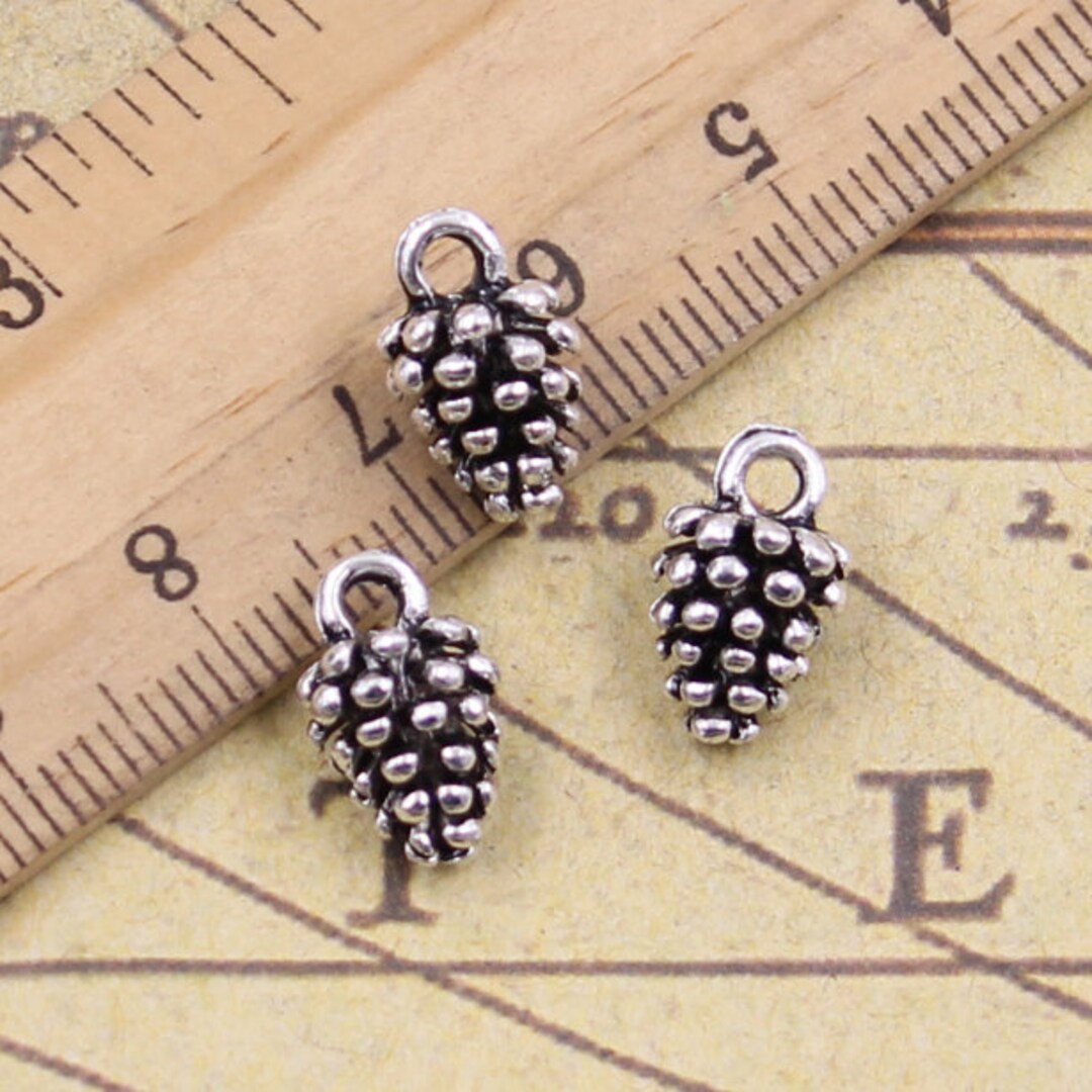 アクセサリー pine 40pcs Pinecone Pendant Charms 12x7x7mm Antique Silver/gold