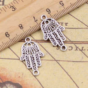 50 Stück Palm Charms Link 26 x 15 mm Antik Silber Ornament Zubehör Schmuck machen DIY Handwerk Basismaterial