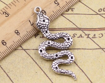 5 pièces pendentif à breloques Cobra 51x21mm antique argent ornement accessoires fabrication de bijoux bricolage fait main artisanat matériau de base