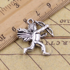 10pcs Angel Cupid charms pendant 29x26mm antique silver ornament accessories jewelry making DIY handmade craft base material