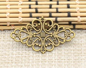 20pcs Flower connection charms 41x25mm Antique bronze/Antique silver ornament accessories jewelry making DIY handmade craft base material