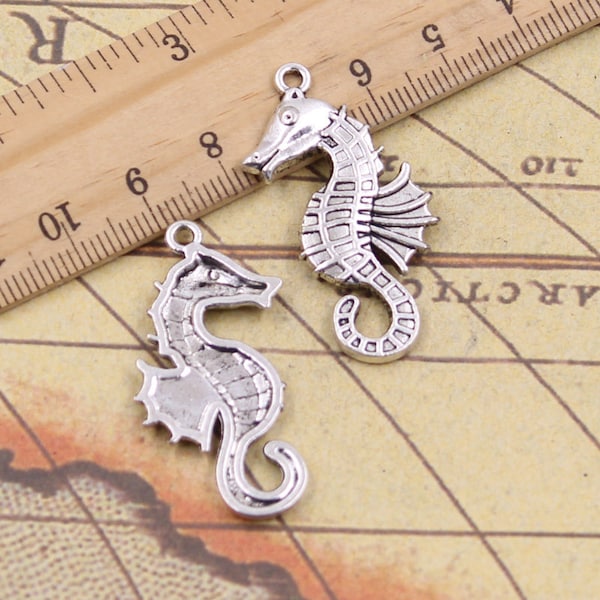 10pcs hippocampus charms pendant 38x18mm antique silver ornament accessories jewelry making DIY handmade craft base material