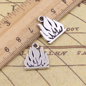 20pcs Flames charms pendant 15x18mm antique silver ornament accessories jewelry making DIY handmade craft base material