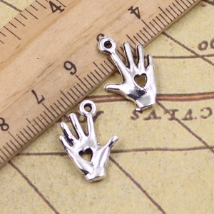 50 Stück Palmen mit Liebe Charms Anhänger 12 x 18 mm Antik Silber Ornament Zubehör Schmuckherstellung DIY Handarbeit Basismaterial