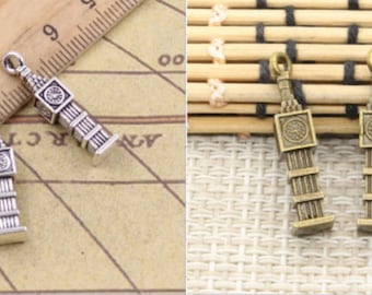 20pcs Big Ben charms pendant 27x5x5mm antique silver/antique bronze ornament accessories jewelry making DIY handmade craft base material