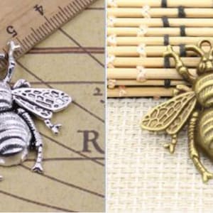 10Pcs Bumblebees charms pendant 40x38mm antique silver/antique bronze ornament accessories jewelry making DIY handmade craft base material