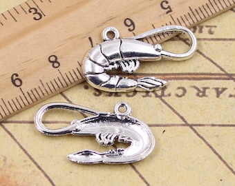 20pcs Lobster charms pendant 28x15mm antique silver ornament accessories jewelry making DIY handmade craft base material