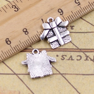 40 Stück Geschenkbox Charms Anhänger 15 x 16 mm Antik Silber Ornament Zubehör Ornament Herstellung DIY Handarbeit Basismaterial