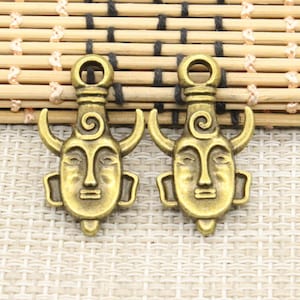 5pcs Maya charms pendant 36x21mm antique bronze ornament accessories jewelry making DIY handmade craft base material