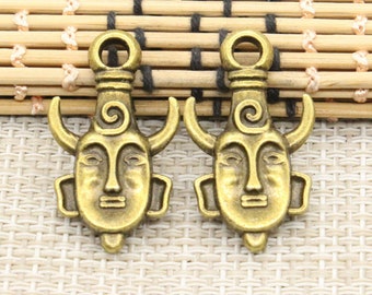 5pcs Maya charms pendant 36x21mm antique bronze ornament accessories jewelry making DIY handmade craft base material