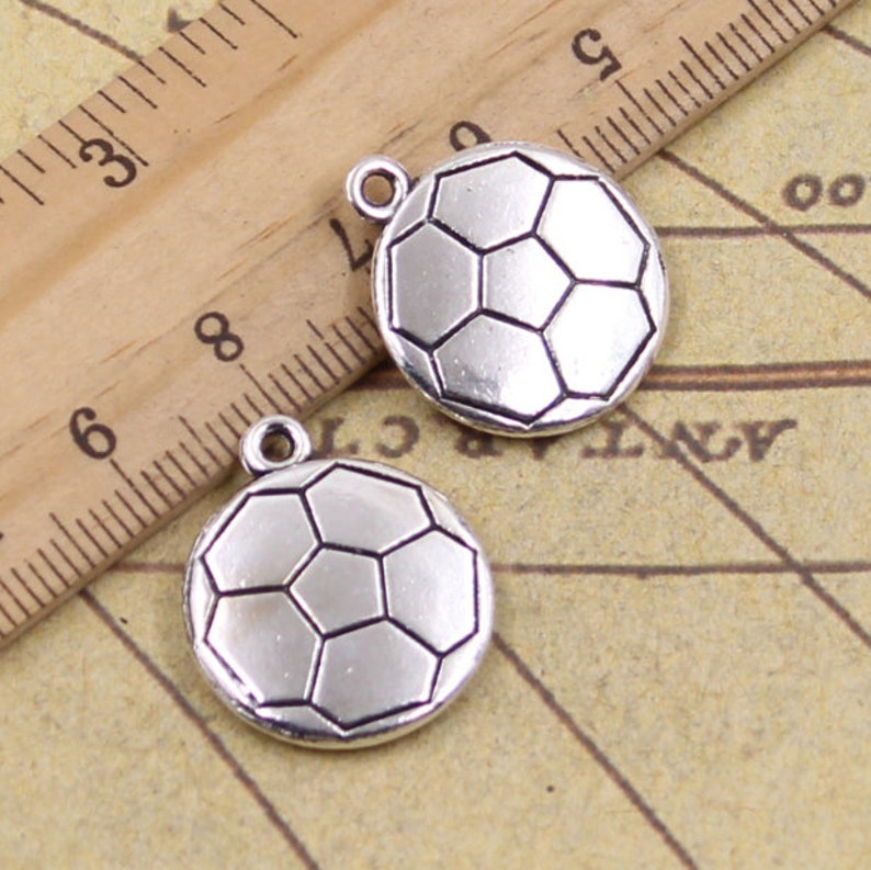 10pcs Football charms pendant 18x21mm antique silver ornament accessories jewelry making DIY handmade craft base material Antique silver