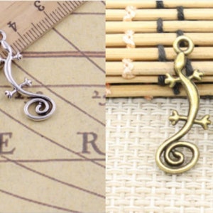 30pcs Lizard charms pendant 29x11mm antique silver/antique bronze ornament accessories jewelry making DIY handmade craft base material