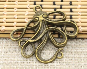 10pcs Octopus charms link 48x45mm antique bronze jewelry accessories jewelry making DIY handmade craft base material