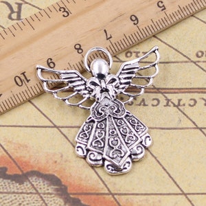 10pcs Angel charms pendant 42x38mm antique silver ornament accessories jewelry making DIY handmade craft base material