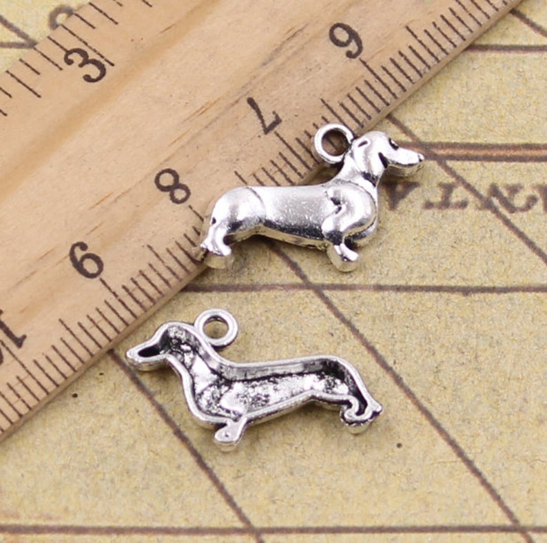 Hund diy anhänger schmuckzubehör 20 15mm Antique silver