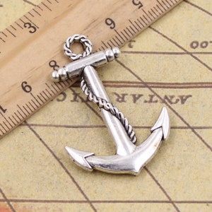 5pcs Anchor charms pendant 44x30mm antique silver ornament accessories jewelry making DIY handmade craft base material