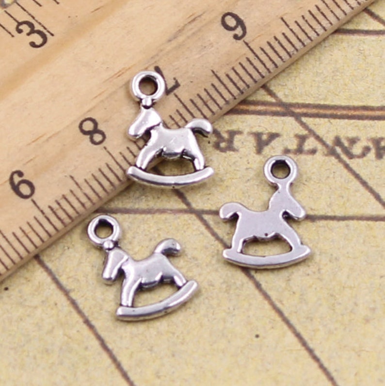 100pcs Merry-go-round charms pendant 13X10mm antique silver ornament accessories jewelry making DIY handmade craft base material image 1
