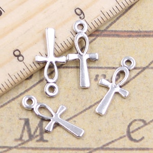 100pcs Cross charms pendant 18x8mm antique silver ornament accessories jewelry making DIY handmade craft base material