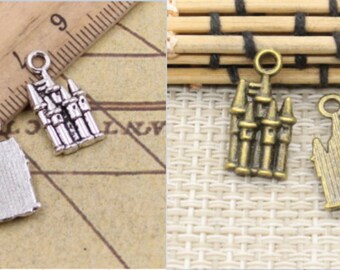 40pcs Church charms pendant 19x10mm antique silver/Antique bronze ornament accessories jewelry making DIY handmade craft base material