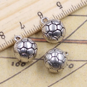 10pcs Football charms pendant 11mm antique silver ornament accessories jewelry making DIY handmade craft base material