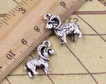 20pcs Goat charms pendant 23*19mm antique silver ornament accessories jewelry making DIY handmade craft base material