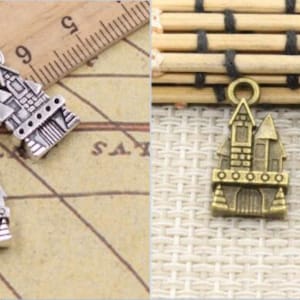 20pcs Castles charms pendant 21x11mm antique silver/antique bronze ornament accessories jewelry making DIY handmade craft base material