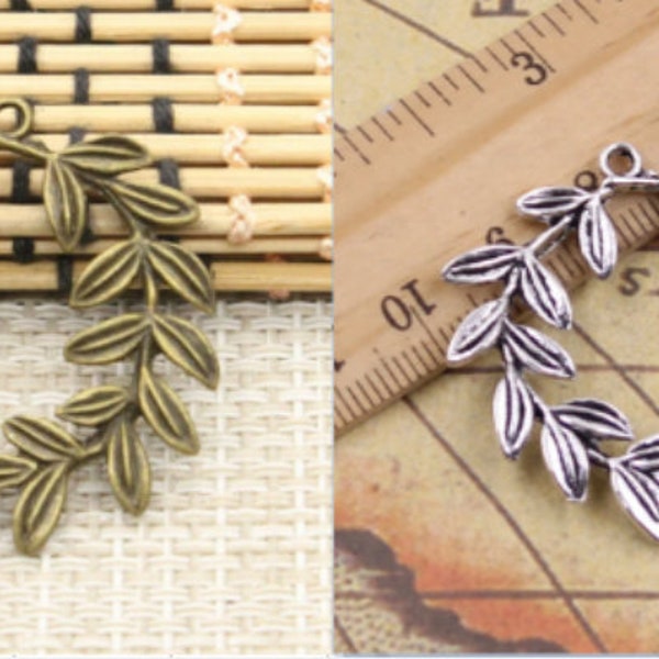 10pcs Olive wreath pendant charms 41x36mm antique bronze/antique silver jewelry making DIY Handmade Craft