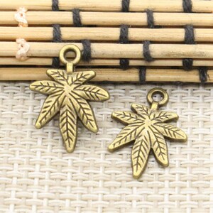50pcs Leaves charms pendant 20x15mm Antique bronze ornament accessories jewelry making DIY handmade craft base material