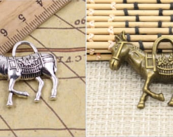 10pcs Donkey charms pendant 33x30mm antique silver/antique bronze ornament accessories jewelry making DIY handmade craft base material