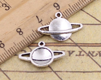 50 pcs Mars, pendentif à breloques planète 20*13mm bijoux antiques en argent breloques fabrication de bijoux bricolage fait main artisanat