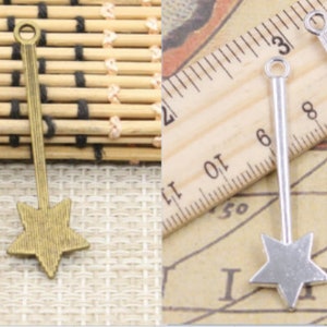 20pcs Magic wand charms pendant 48x14mm antique bronze/antique silver ornament accessories jewelry making DIY Handmade Craft