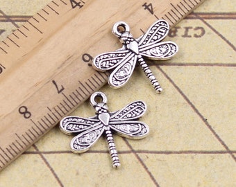 30pcs Dragonfly charms pendant 21x19mm antique silver jewelry accessories jewelry making DIY handmade craft
