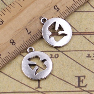 30pcs Peace Dove charms pendant 15mm Antique silver/Antique bronze ornament accessories jewelry making DIY Handmade Craft base material Antique silver