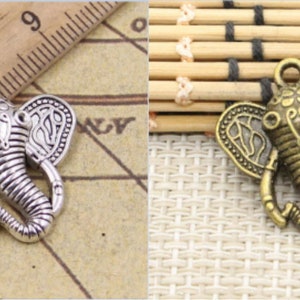 10pcs Elephant charms pendant 27x25mm antique silver/antique bronze ornament accessories jewelry making DIY handmade craft base material