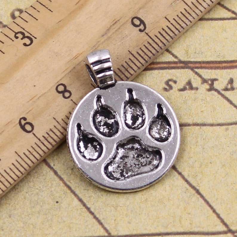 10pcs Bear's paw charms pendant 21mm antique silver/antique bronze ornament accessories jewelry making DIY handmade craft base material Antique silver