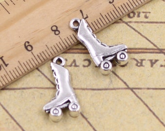 40pcs Roller skates charms pendant 20x11mm antique silver ornament accessories jewelry making DIY handmade craft base material