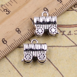 20pcs Carriages charms pendant 14x14mm antique silver ornament accessories jewelry making DIY handmade craft base material