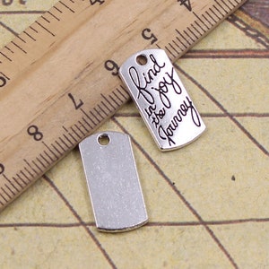 20pcs Letter &quot;find joy in the journey&quot; hanging tag pendant charms 20x10mm antique silver/Gold charms jewelry making DIY handmade craft