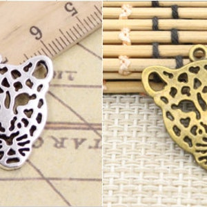 10pcs Leopard charms pendant 28x26mm Antique silver/Antique bronze ornament accessories jewelry making DIY handmade craft base material