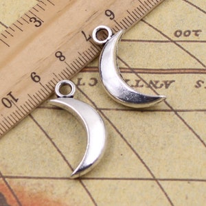 10pcs Moon charms pendant 31x14mm antique silver/antique bronze ornament accessories jewelry making DIY handmade craft base material Antique silver