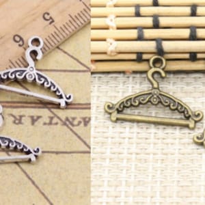 40pcs Clothes Hanger charms pendant 24x17mm antique silver/antique bronze ornament accessories jewelry making DIY craft base material