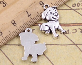 20pcs Dog charms pendant 21x16mm antique silver ornament accessories jewelry making DIY handmade craft base material