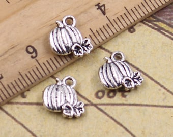 50pcs Pumpkin charms pendant 10x10mm antique silver ornament accessories jewelry making DIY handmade craft base material