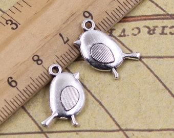 30pcs Bird charms pendant 20x13mm antique silver ornament accessories jewelry making DIY handmade craft base material