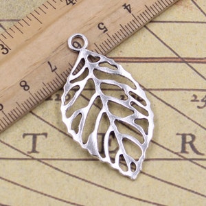 10pcs leaf charms pendant 49x26mm antique silver ornament accessories jewelry making DIY handmade craft base material