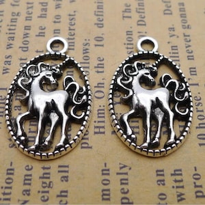 20pcs Unicorn Charms pendant 15x24mm  antique silver ornament accessories jewelry making DIY handmade craft base material