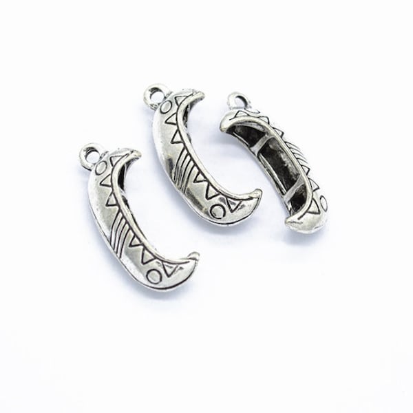 20pcs canoe charms boat pendant 27x6mm antique silver ornament accessories jewelry making DIY handmade craft base material